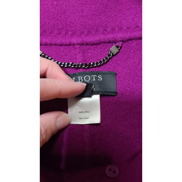 Talbots 100% Boiled Wool Swing Coat Womens 18W Petite Soft Purple Crop Coat FLAW - Picture 5 of 8
